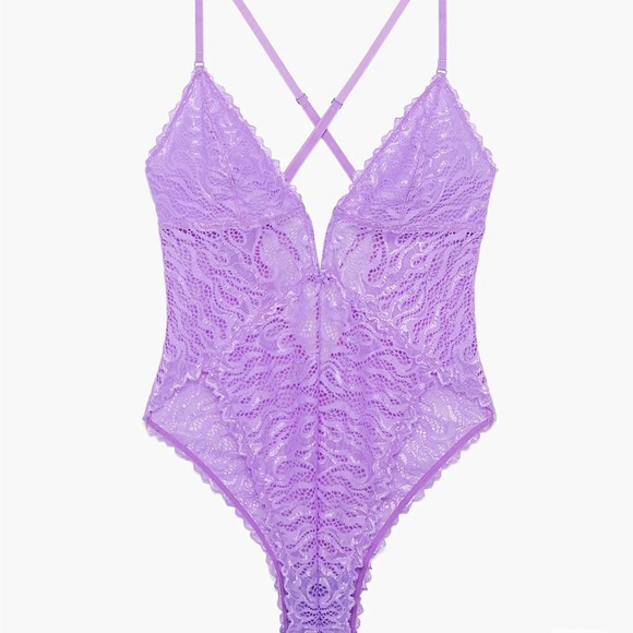 Savage X Fenty Purple Mist Fast Lane Lace Teddy - Picture 7 of 15